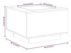 Clearance vidaxl Mesa de centro c/LEDs 60x60x40cm contraplacado brilhante Branco
