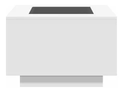 Clearance vidaxl Mesa de centro c/LEDs 60x60x40cm contraplacado brilhante Branco