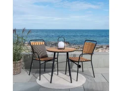 Mesa De Apoio* Mesa de Centro Cleveland, Castanho, 70x70x74 cm, Kendra Home Preto