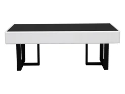 Mesa De Centro*Hauss Spole Mesa de centro clássica em preto e - Tampo preto brilhante Branco