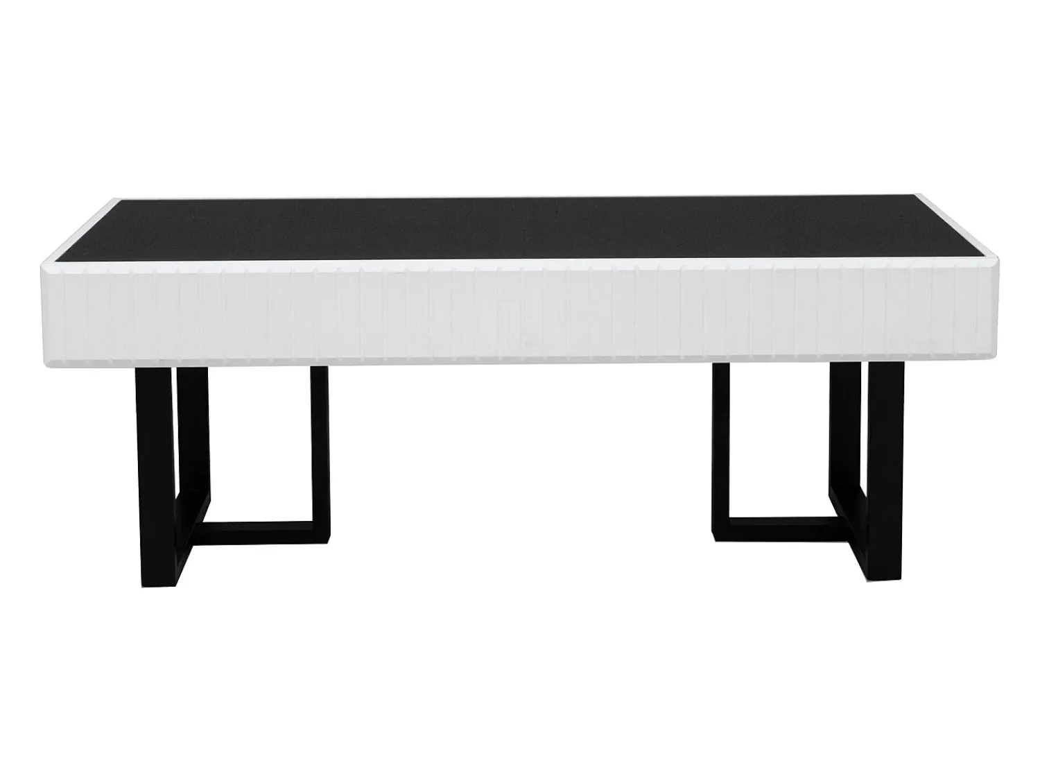 Mesa De Centro*Hauss Spole Mesa de centro clássica em preto e - Tampo preto brilhante Branco