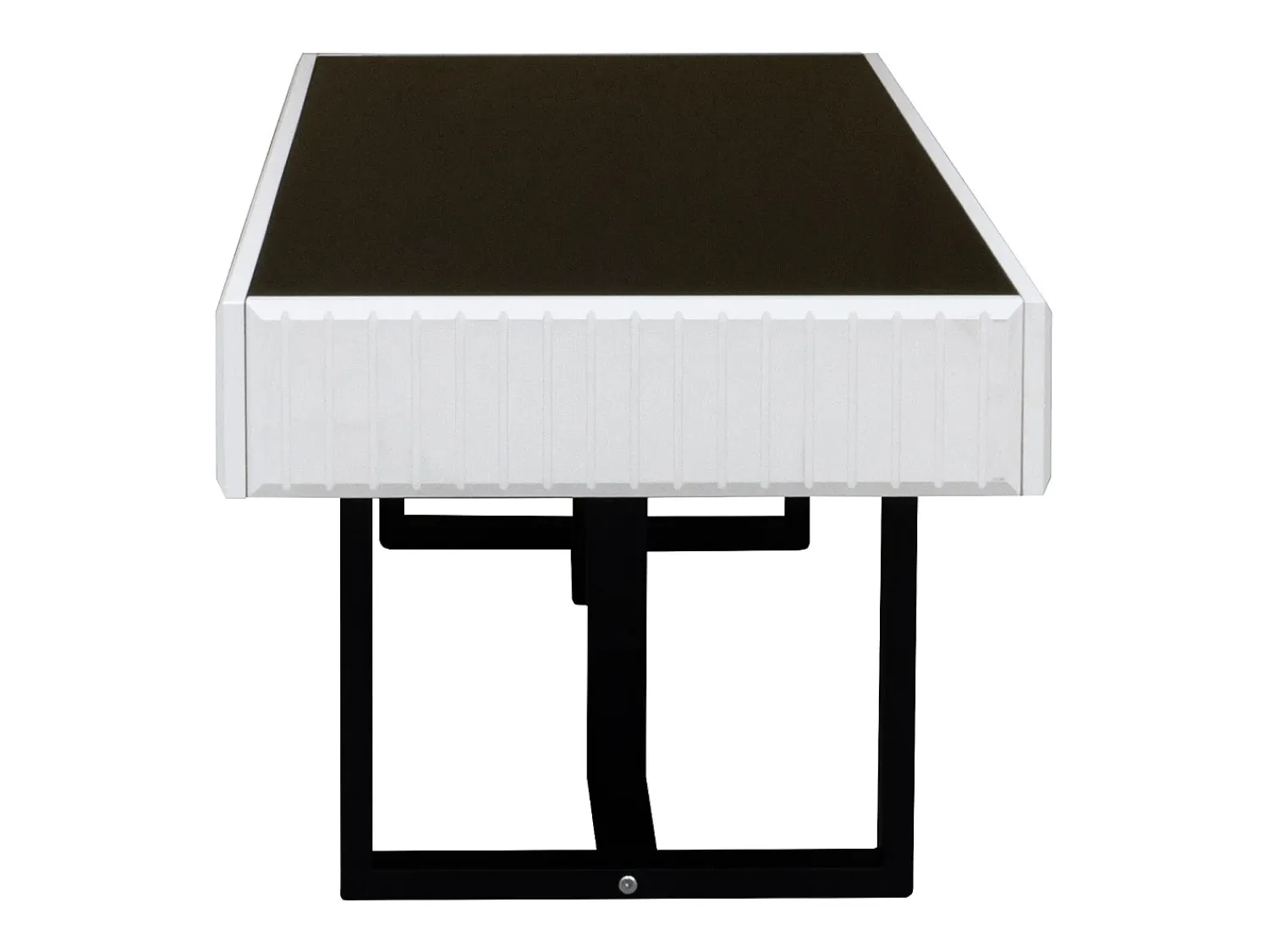 Mesa De Centro*Hauss Spole Mesa de centro clássica em preto e - Tampo preto brilhante Branco