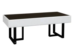 Mesa De Centro*Hauss Spole Mesa de centro clássica em preto e - Tampo preto brilhante Branco