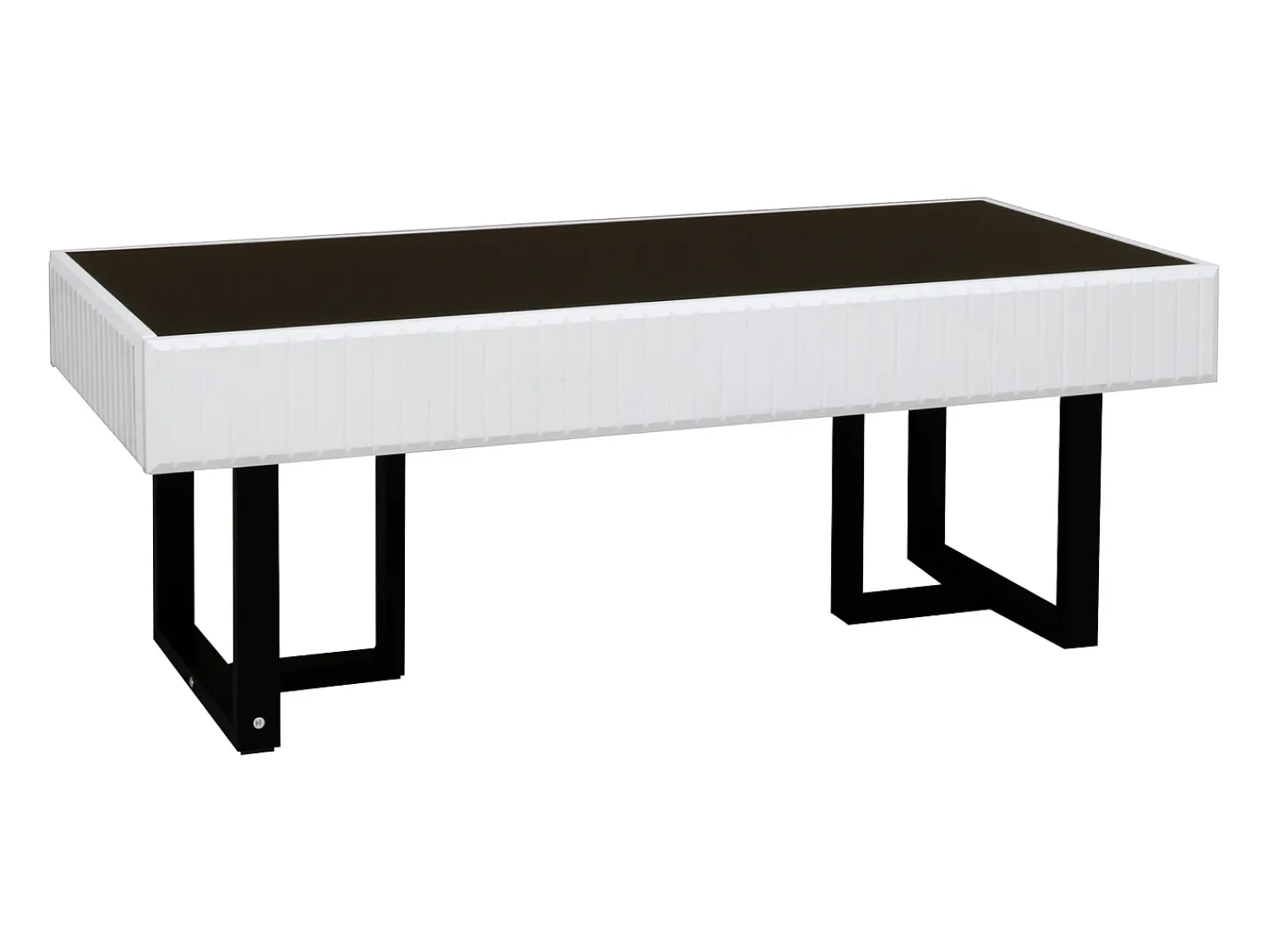 Mesa De Centro*Hauss Spole Mesa de centro clássica em preto e - Tampo preto brilhante Branco