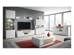 Sale Meublorama Mesa de centro coleção OHIO. Móvel estilo CONTEMPORÂNEO nas cores e carvalho. Branco
