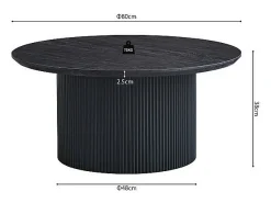 Meublorama Mesa de centro coleção VAGOS efeito madeira marrom escuro diâmetro 80 cm^ Mesa De Centro