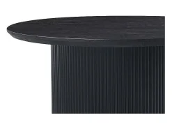 Meublorama Mesa de centro coleção VAGOS efeito madeira marrom escuro diâmetro 80 cm^ Mesa De Centro