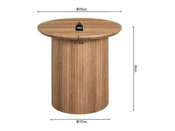 Mesa De Centro*Meublorama Mesa de centro coleção VAGOS efeito carvalho envelhecido diâmetro 50 cm Castanho