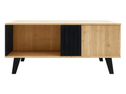 Merax Mesa de centro com 3 compartimentos - 100 x 60 x 45 cm - Aglomerado -^ Mesa De Centro