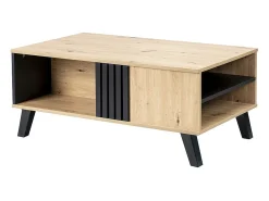 Mesa De Centro*ModernLuxe Mesa de centro com 3 compartimentos - Natural e Preto Preto / Natural claro
