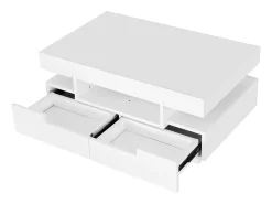 Mesa De Centro*Hauss Spole Mesa de centro com 3 compartimentos abertos e 4 gavetas, superfície lacada a preto Branco