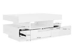 Mesa De Centro*Hauss Spole Mesa de centro com 3 compartimentos abertos e 4 gavetas, superfície lacada a preto Branco