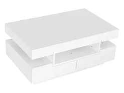 Mesa De Centro*Hauss Spole Mesa de centro com 3 compartimentos abertos e 4 gavetas, superfície lacada a preto Branco