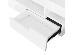 Mesa De Centro*Hauss Spole Mesa de centro com 3 compartimentos abertos e 4 gavetas, superfície lacada a preto Branco