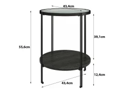Mesa De Apoio|Dorel Home Mesa de centro com 1 gaveta em pinho natural Preto