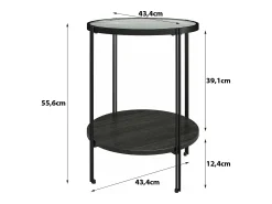 Mesa De Apoio|Dorel Home Mesa de centro com 1 gaveta em pinho natural Preto