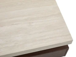 Mesa De Centro*Vente-unique Mesa de centro com 2 gavetas em MDF - Efeito travertino e castanho natural - FELIX Bege / Natural claro