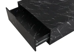 Mesa De Centro|Vente-unique Mesa de centro com 2 gavetas em MDF - Efeito mármore - ANTRIM por Pascal Morabito Preto