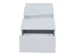 Mesa De Centro|Hauss Spole Mesa de centro com 2 gavetas e LED, em MDF e acrílico, lacado brilhante Branco