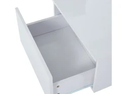 Mesa De Centro|Hauss Spole Mesa de centro com 2 gavetas e LED, em MDF e acrílico, lacado brilhante Branco