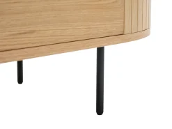 Mesa De Centro|Vente-unique Mesa de centro com 2 gavetas folha de carvalho e metal natural claro e preto - CARDIONA Preto / Natural claro