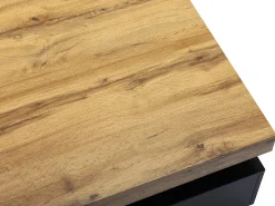 Mesa De Centro|Vente-unique Mesa de centro com 2 gavetas em MDF preto e claro natural - FELIX Preto / Natural claro