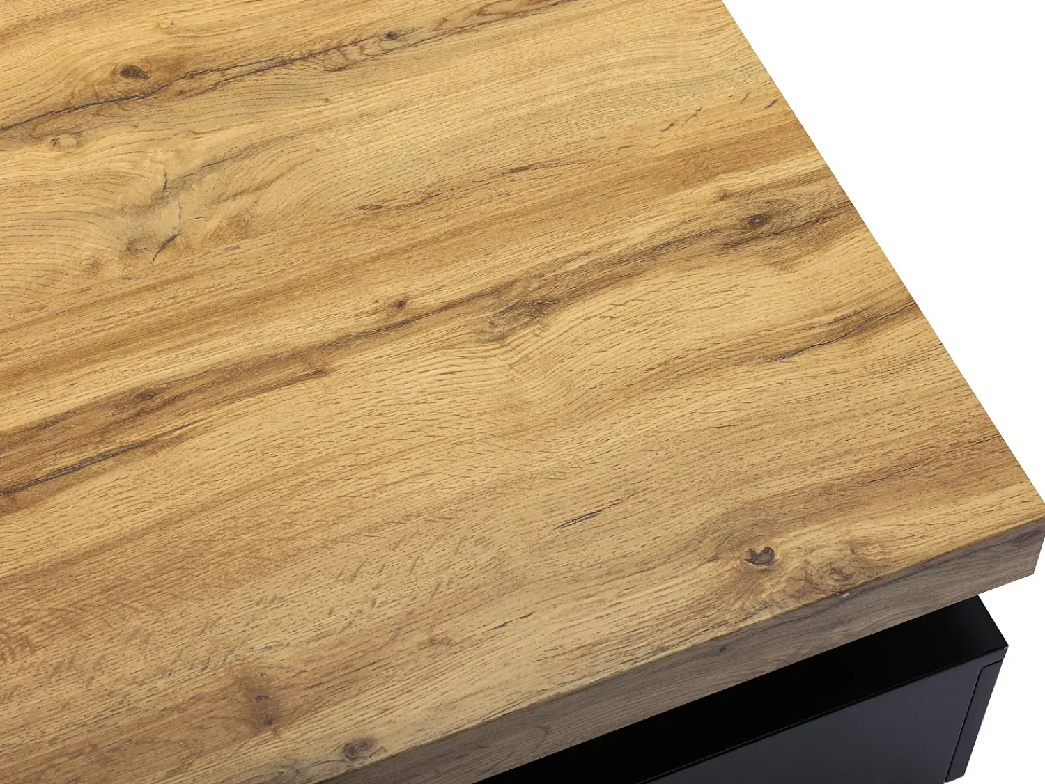 Mesa De Centro|Vente-unique Mesa de centro com 2 gavetas em MDF preto e claro natural - FELIX Preto / Natural claro