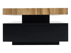 Mesa De Centro|Vente-unique Mesa de centro com 2 gavetas em MDF preto e claro natural - FELIX Preto / Natural claro