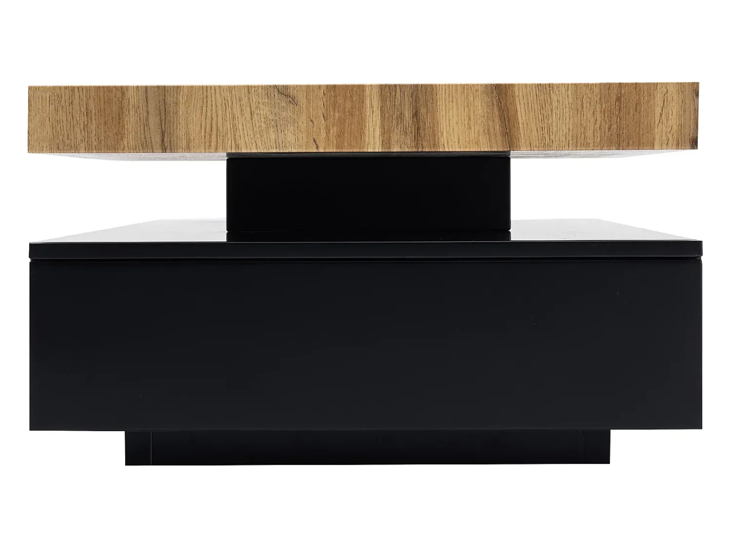 Mesa De Centro|Vente-unique Mesa de centro com 2 gavetas em MDF preto e claro natural - FELIX Preto / Natural claro