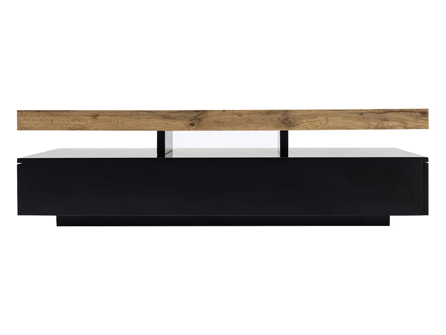 Mesa De Centro|Vente-unique Mesa de centro com 2 gavetas em MDF preto e claro natural - FELIX Preto / Natural claro
