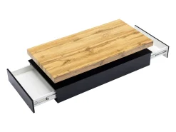 Mesa De Centro|Vente-unique Mesa de centro com 2 gavetas em MDF preto e claro natural - FELIX Preto / Natural claro