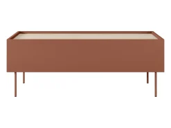 Mesa De Centro* Mesa de centro com 2 gavetas e pés metálicos 120x45 cm Vermelho
