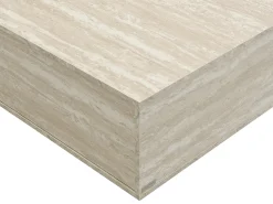 Discount Vente-unique Mesa de centro com 2 gavetas em MDF - Efeito travertino - ANTRIM por Pascal Morabito Bege