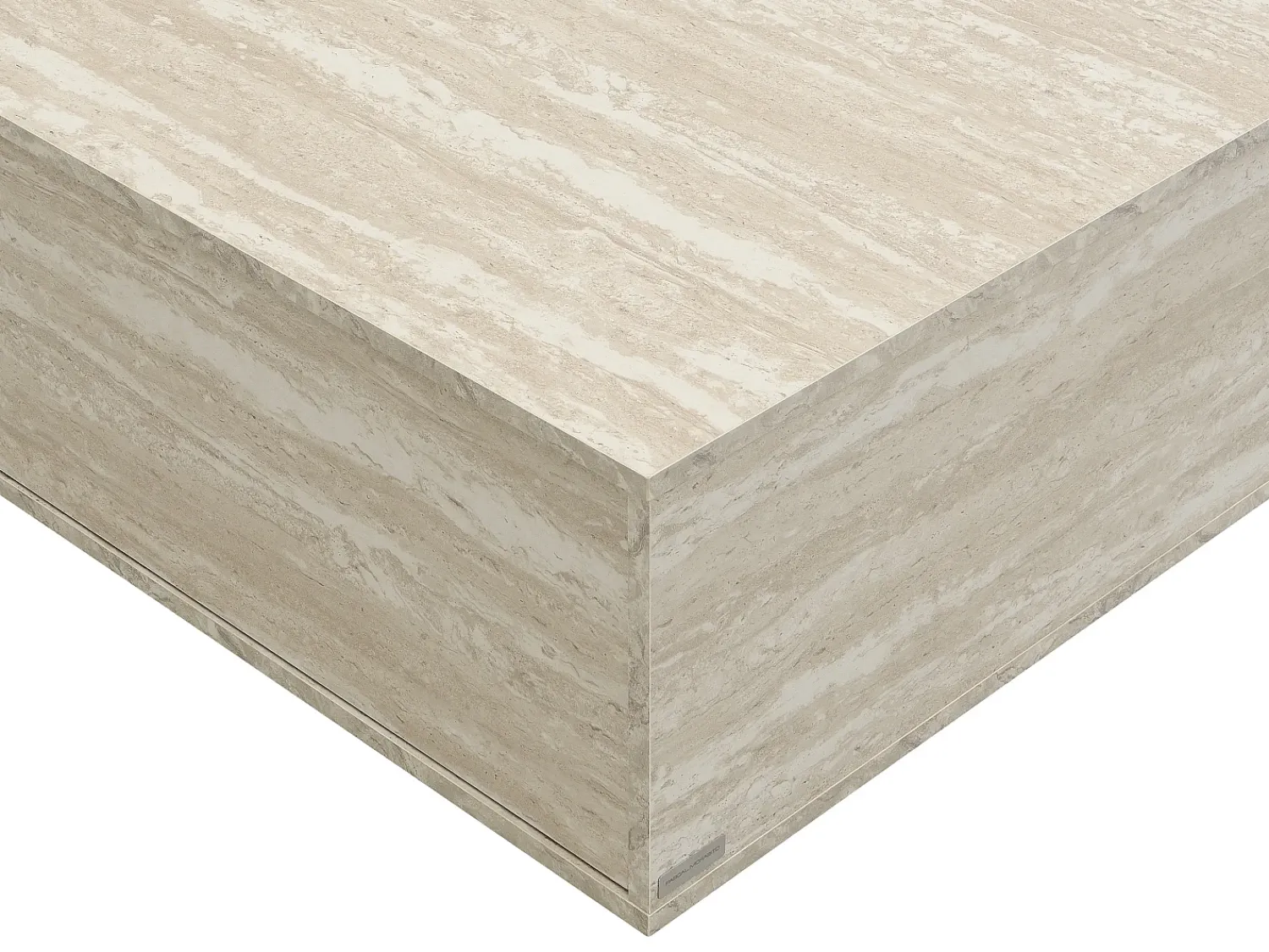 Discount Vente-unique Mesa de centro com 2 gavetas em MDF - Efeito travertino - ANTRIM por Pascal Morabito Bege