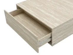 Discount Vente-unique Mesa de centro com 2 gavetas em MDF - Efeito travertino - ANTRIM por Pascal Morabito Bege