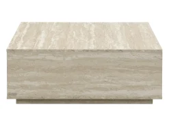 Discount Vente-unique Mesa de centro com 2 gavetas em MDF - Efeito travertino - ANTRIM por Pascal Morabito Bege