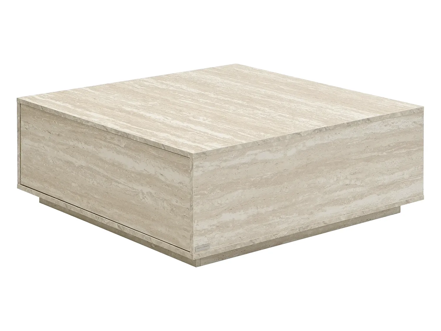 Discount Vente-unique Mesa de centro com 2 gavetas em MDF - Efeito travertino - ANTRIM por Pascal Morabito Bege