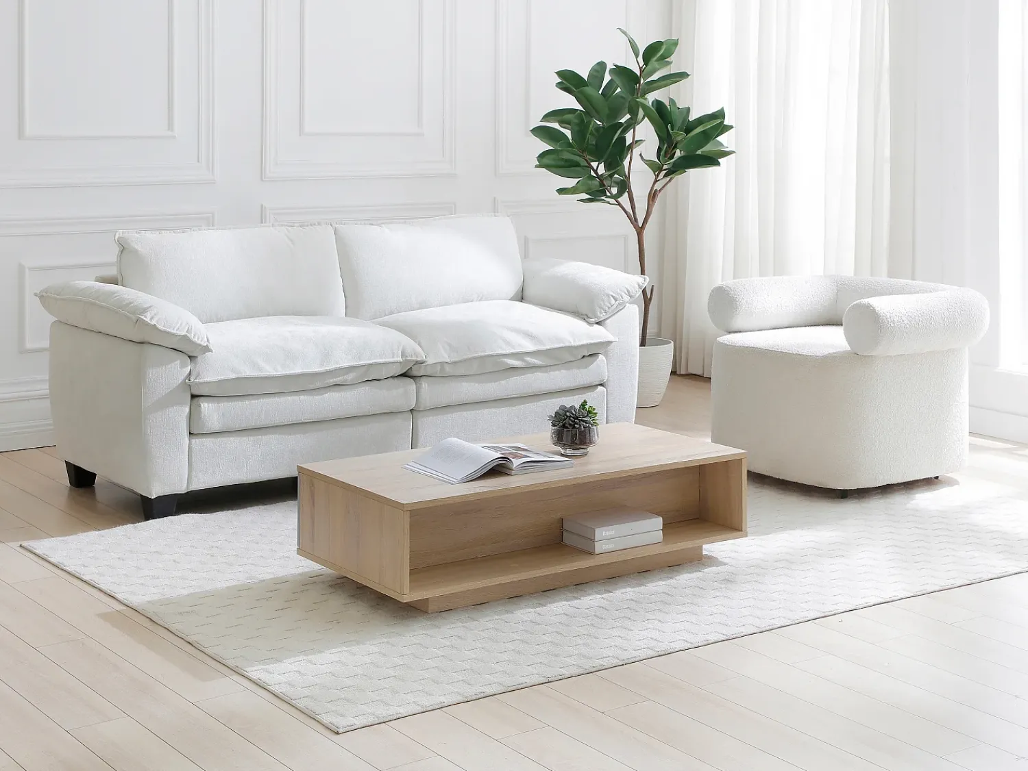 Vente-unique Mesa de centro com 3 gavetas e 1 nicho multicolor - FILUTIA^ Mesa De Centro