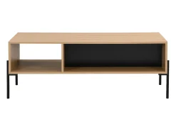 Mesa De Centro*Vente-unique Mesa de centro com 1 gaveta e 2 nichos preto e natural claro - GLARODI Preto / Natural claro