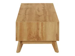 Discount Loft24 Mesa de centro com 1 gaveta em pinho branco e cinzento Natural claro