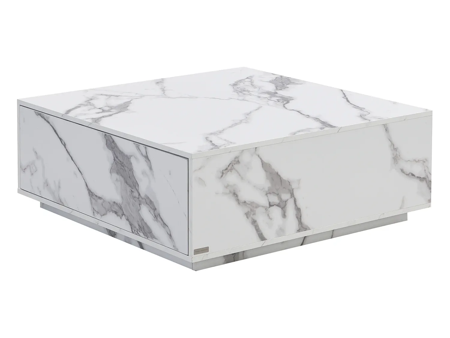 Discount Vente-unique Mesa de centro com 2 gavetas em MDF - Efeito mármore - ANTRIM por Pascal Morabito Branco