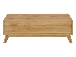 Mesa De Centro|Loft24 Mesa de centro com 1 gaveta em pinho branco e mel Natural claro