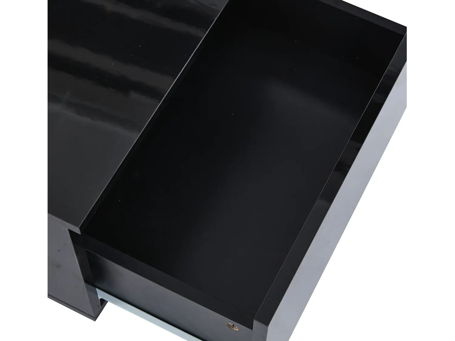 Mesa De Centro*Hauss Spole Mesa de centro com 2 gavetas e LED, em MDF e acrílico, lacado brilhante Preto