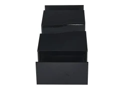 Mesa De Centro*Hauss Spole Mesa de centro com 2 gavetas e LED, em MDF e acrílico, lacado brilhante Preto