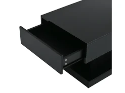 Online Hauss Spole Mesa de centro com 2 gavetas e iluminação LED - Acabamento brilhante - Preto