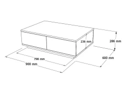 Mesa De Centro|Vente-unique Mesa de centro com 2 portas - Natural Claro e Antracite - LOTULA Cinza antracite / Natural claro
