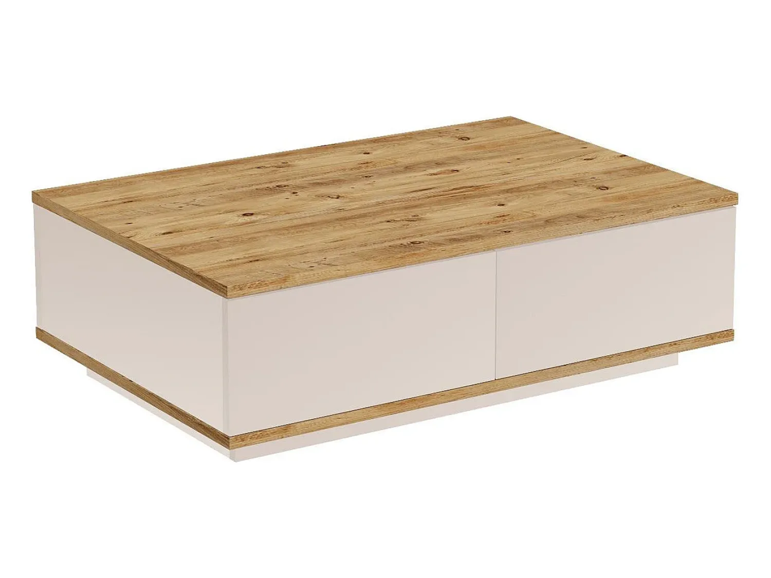 Clearance Vente-unique Mesa de centro com 2 portas - Natural e Bege - LOTULA Bege / Natural claro