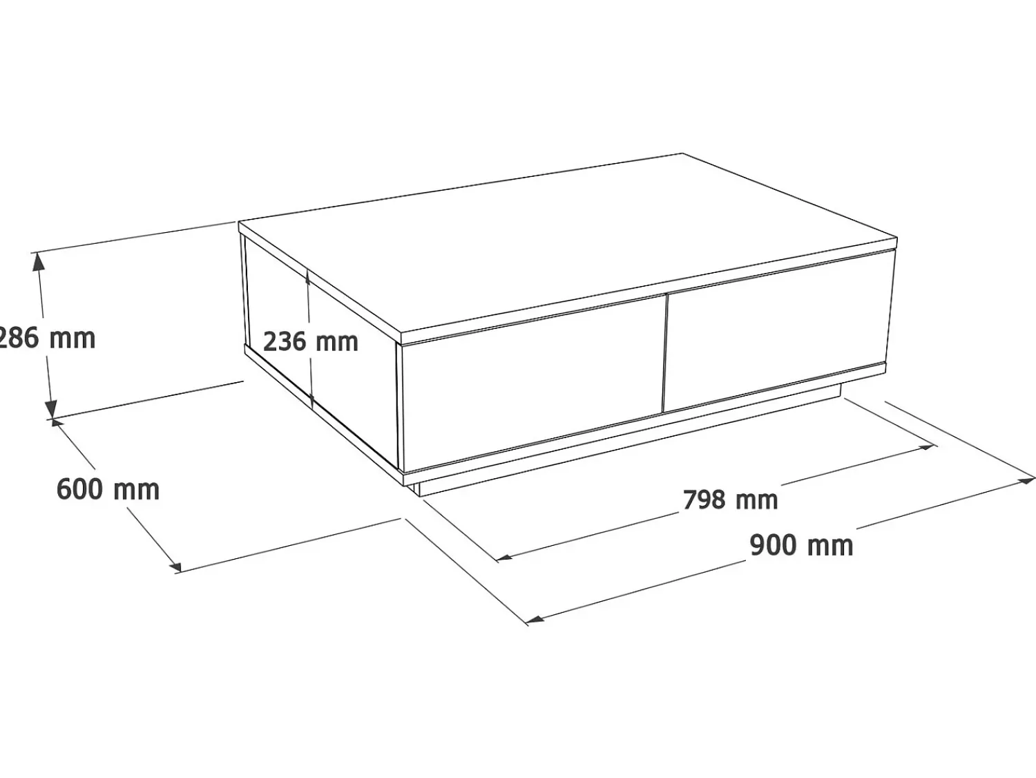 Mesa De Centro*Vente-unique Mesa de centro com 2 portas - Natural e Branca - LOTULA Natural claro / Branco