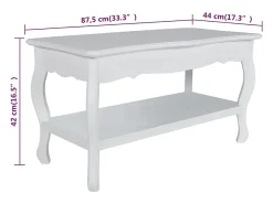 Mesa De Centro|vidaxl Mesa de centro com 2 prateleiras MDF Branco