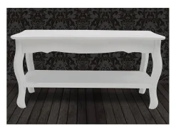 Mesa De Centro|vidaxl Mesa de centro com 2 prateleiras MDF Branco